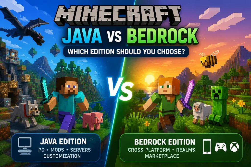 Minecraft Java vs Bedrock: Which Edition Should You Choose? 1 Mincraft java vs Bedrock